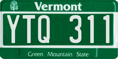 VT license plate YTQ311