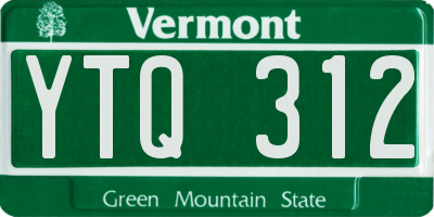 VT license plate YTQ312