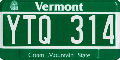 VT license plate YTQ314