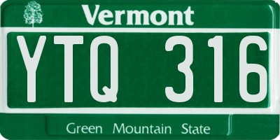 VT license plate YTQ316