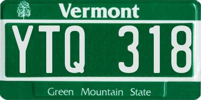 VT license plate YTQ318