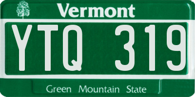 VT license plate YTQ319