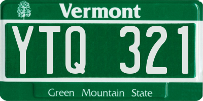 VT license plate YTQ321