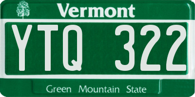 VT license plate YTQ322
