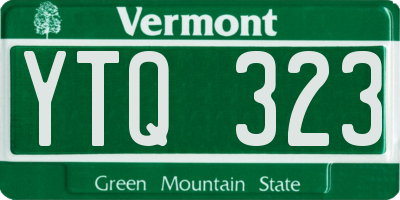 VT license plate YTQ323
