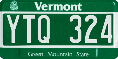 VT license plate YTQ324
