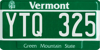 VT license plate YTQ325