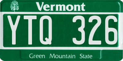 VT license plate YTQ326