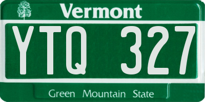 VT license plate YTQ327