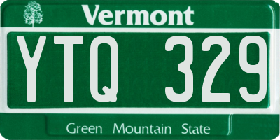 VT license plate YTQ329