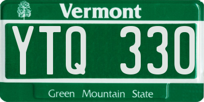 VT license plate YTQ330