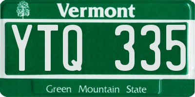 VT license plate YTQ335