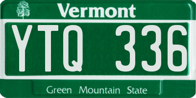 VT license plate YTQ336