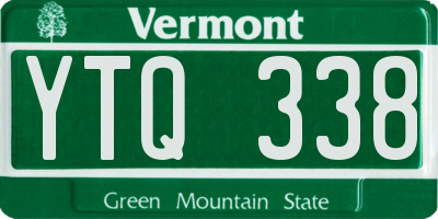 VT license plate YTQ338