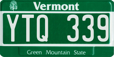 VT license plate YTQ339