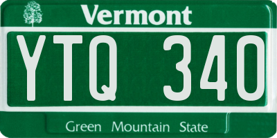 VT license plate YTQ340