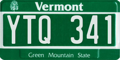 VT license plate YTQ341