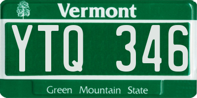 VT license plate YTQ346