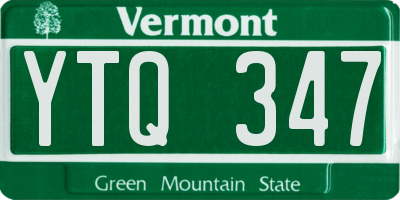 VT license plate YTQ347