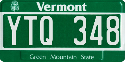 VT license plate YTQ348