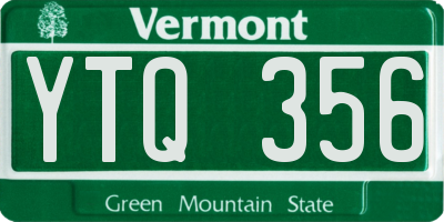 VT license plate YTQ356