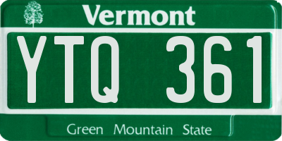 VT license plate YTQ361