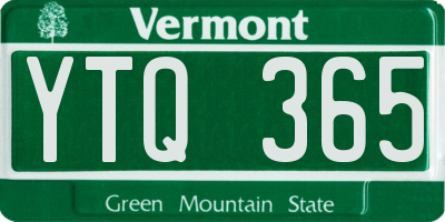 VT license plate YTQ365