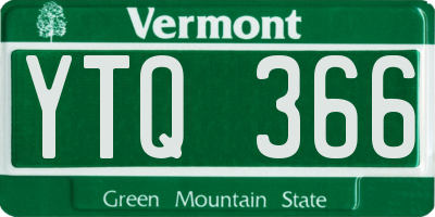 VT license plate YTQ366