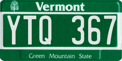VT license plate YTQ367