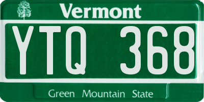 VT license plate YTQ368