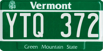 VT license plate YTQ372