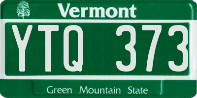 VT license plate YTQ373