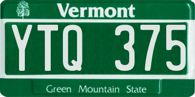 VT license plate YTQ375