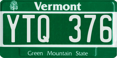 VT license plate YTQ376