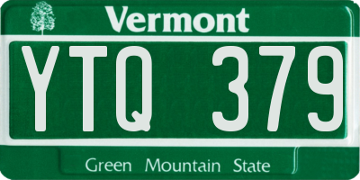 VT license plate YTQ379