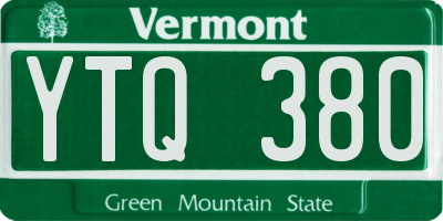 VT license plate YTQ380
