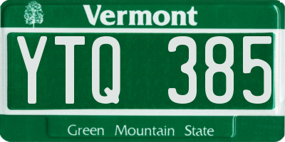 VT license plate YTQ385