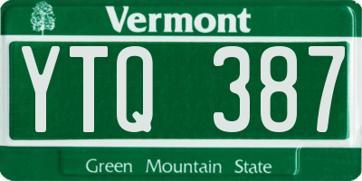 VT license plate YTQ387