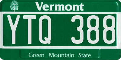 VT license plate YTQ388