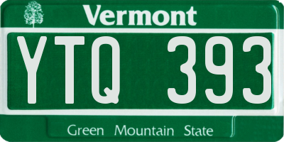 VT license plate YTQ393