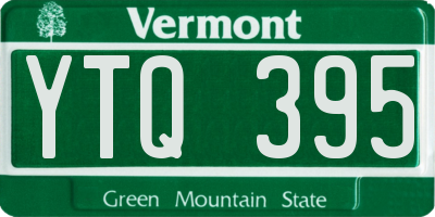 VT license plate YTQ395