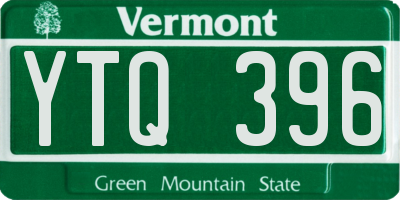 VT license plate YTQ396