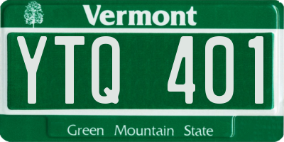 VT license plate YTQ401