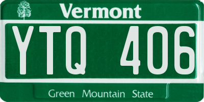 VT license plate YTQ406