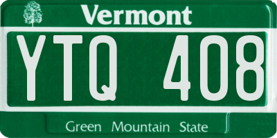 VT license plate YTQ408