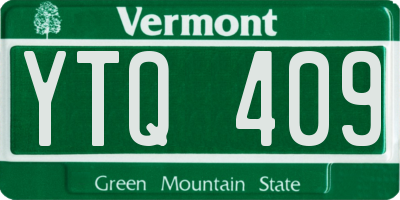 VT license plate YTQ409