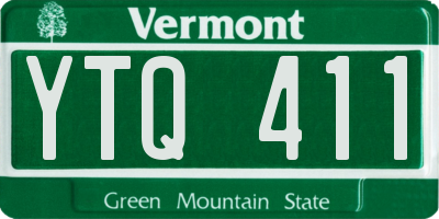 VT license plate YTQ411