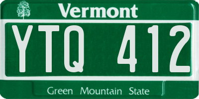 VT license plate YTQ412