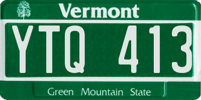 VT license plate YTQ413