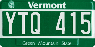 VT license plate YTQ415